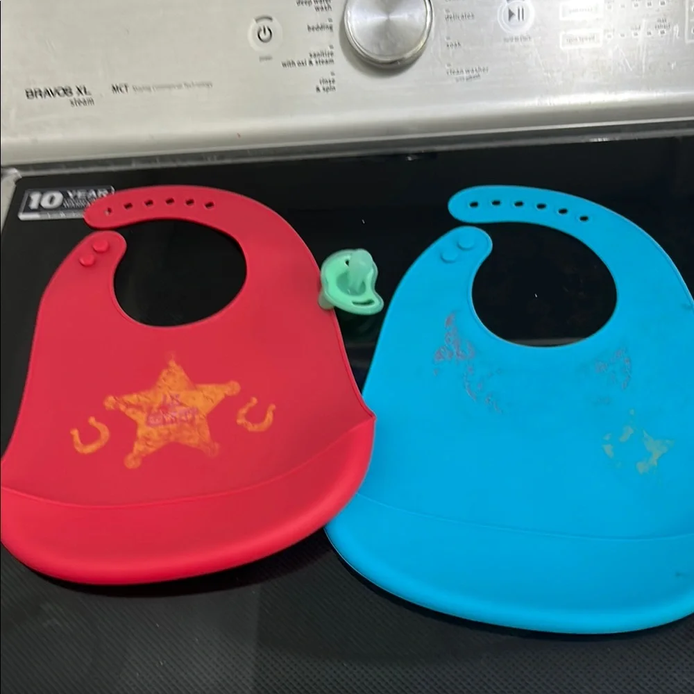 FREE WHEN ADDED TO BUNDLE lot set silicon bibs and pacifier boys baby